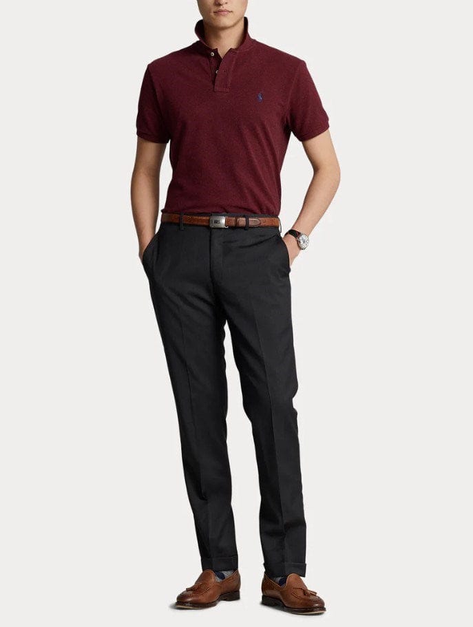Load image into Gallery viewer, Ralph Lauren Mens Custom Slim Fit Polo Shirt - Dark Red/Navy
