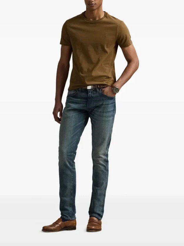 Load image into Gallery viewer, Ralph Lauren Mens Custom Slim Fit Knit T-Shirt - Brown
