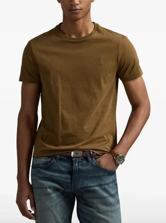 Ralph Lauren Mens Custom Slim Fit Knit T-Shirt - Brown