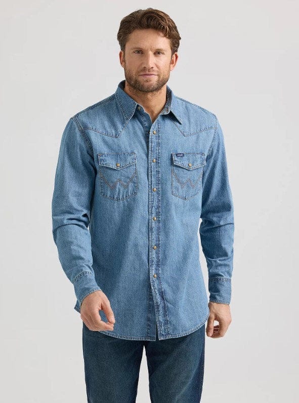 Load image into Gallery viewer, Wrangler Mens Classic Fit Denim Shirt
