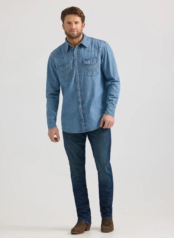 Load image into Gallery viewer, Wrangler Mens Classic Fit Denim Shirt
