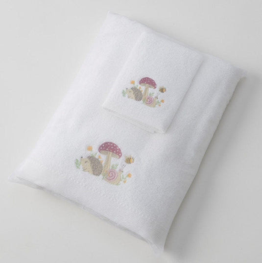 Pilbeam Jiggle & Giggle Mushroom Meadow Bath Towel & Face Washer in Organza Bag