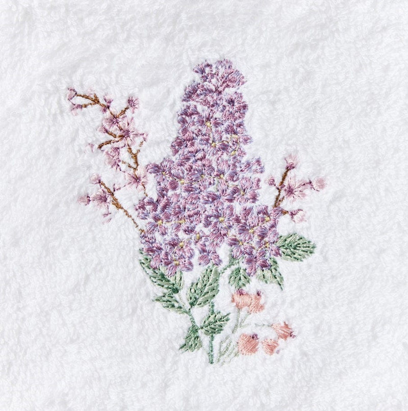 Load image into Gallery viewer, Pilbeam Lilac Bouquet Face Washer Set of 3 (2 Plain)
