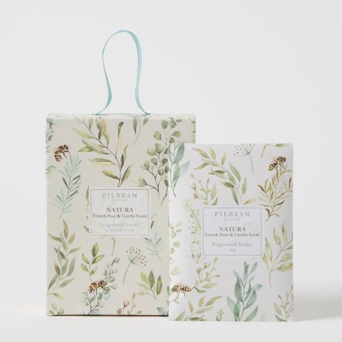 Pilbeam Natura Mini Scented Sachets Set of 4 - French Pear & Vanilla