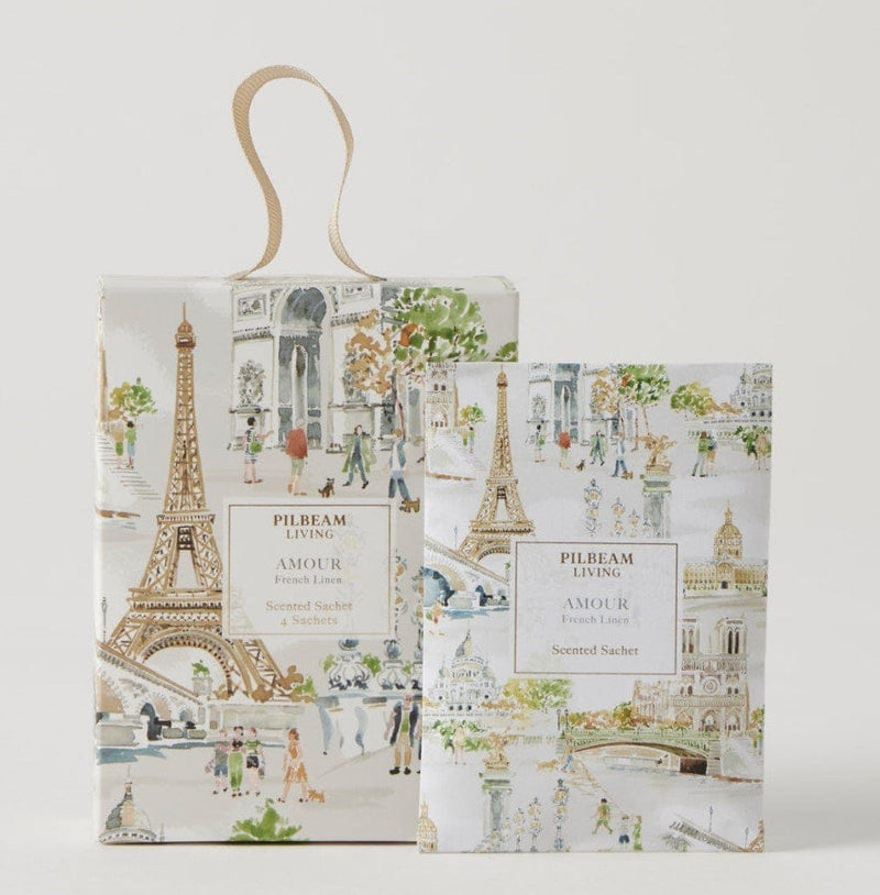 Load image into Gallery viewer, Pilbeam Amour Scented Mini Sachets Set of 4 - French Linen
