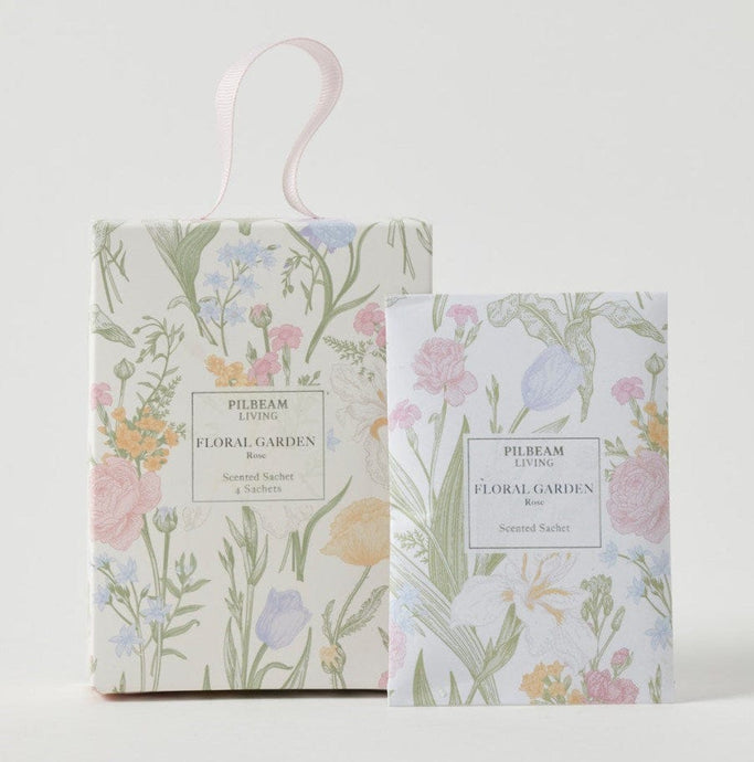 Pilbeam Floral Garden Scented Mini Sachets Set of 4 - Rose