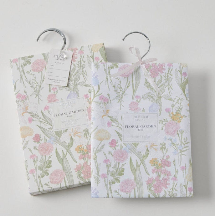 Pilbeam Floral Garden Scented Hanging Sachets Set of 4 - Rose