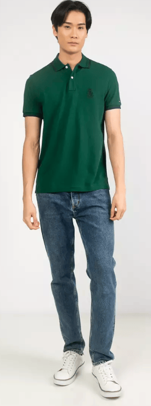 Load image into Gallery viewer, Tommy Hilfiger Holiday Crest Polo Shirt - Ornamental Green
