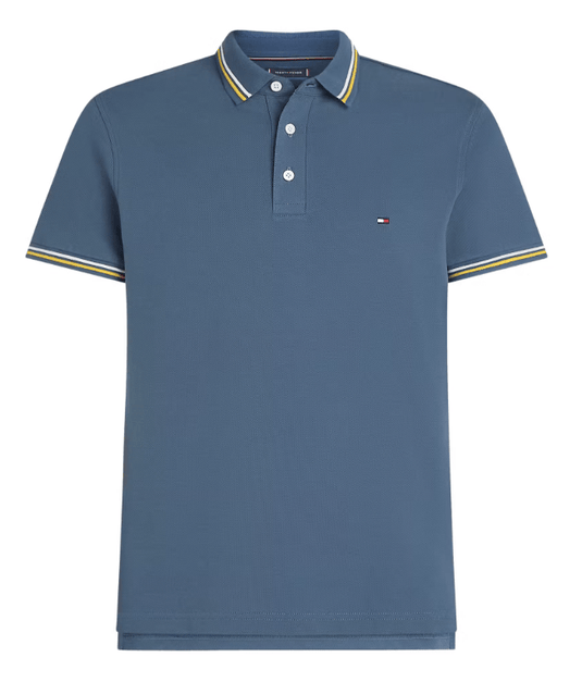 Tommy Hilfiger Slim Fit Tipped Polo Shirt - Aegean Sea