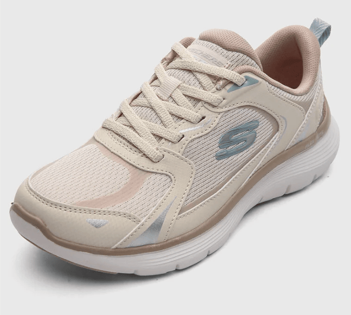 Skechers Womens Flex Appeal 5.0 Retro Rush Shoes - Natural Beige