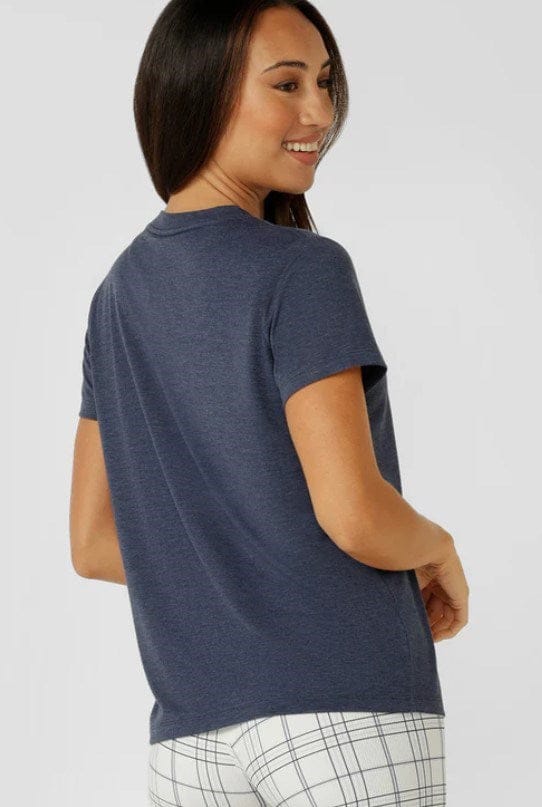 Load image into Gallery viewer, Lorna Jane Womens Lotus T-Shirt - Platinum Navy Marle

