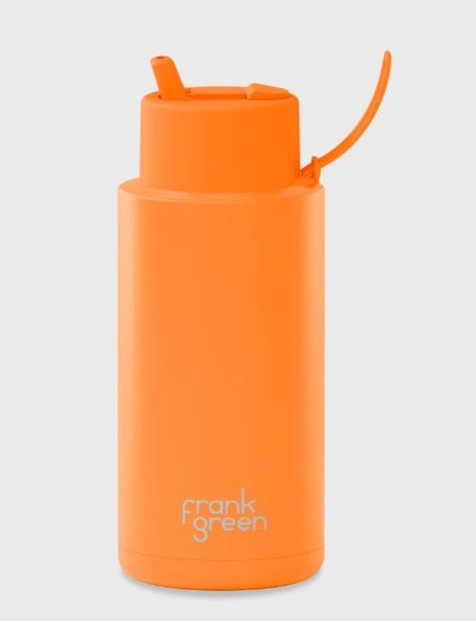 Frank Green Ceramic Reusable Bottle 1L - Neon Orange