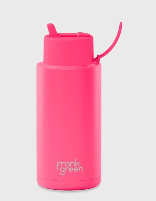 Frank Green Ceramic Reusable Bottle 1L - Neon Pink
