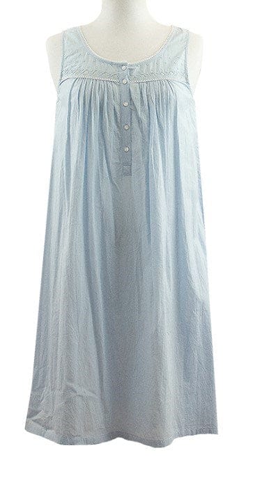 Load image into Gallery viewer, French Country Womens Sleeveless Pale Blue Nightie
