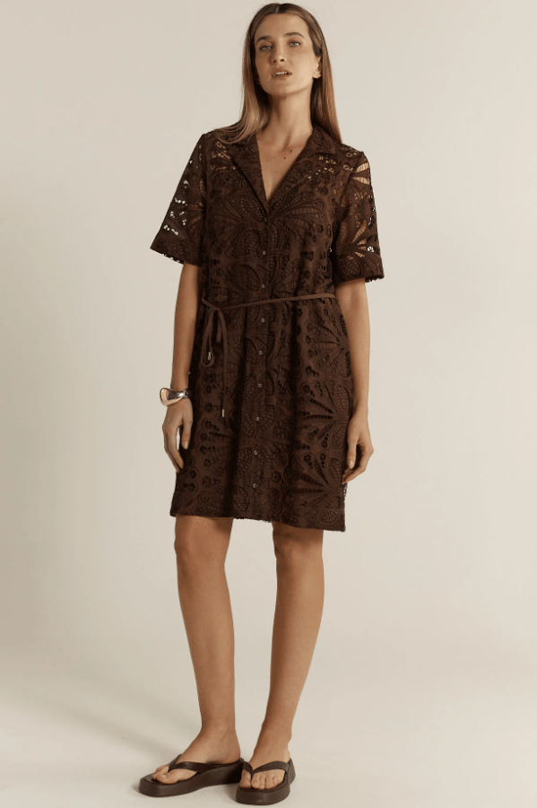 Load image into Gallery viewer, Fate &amp; Becker Womens Elara Broderie Shirt Dress
