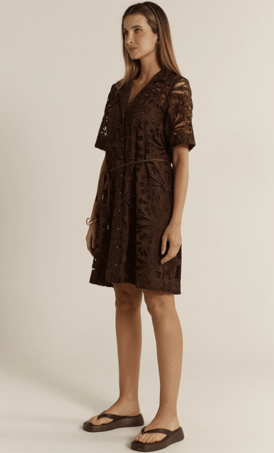 Fate & Becker Womens Elara Broderie Shirt Dress