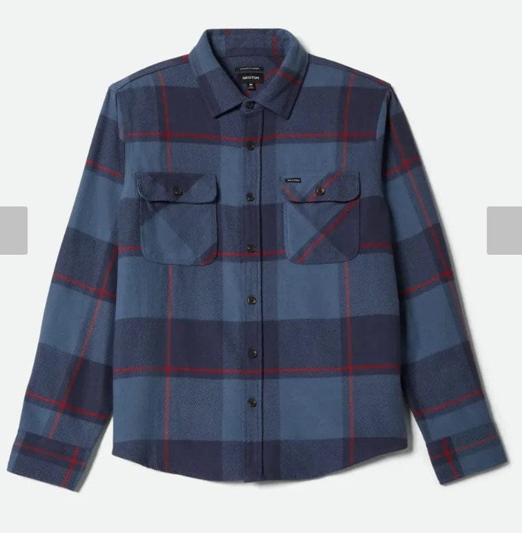 Load image into Gallery viewer, Brixton Mens Bowery Flannel Shirt - Seamood Indigo
