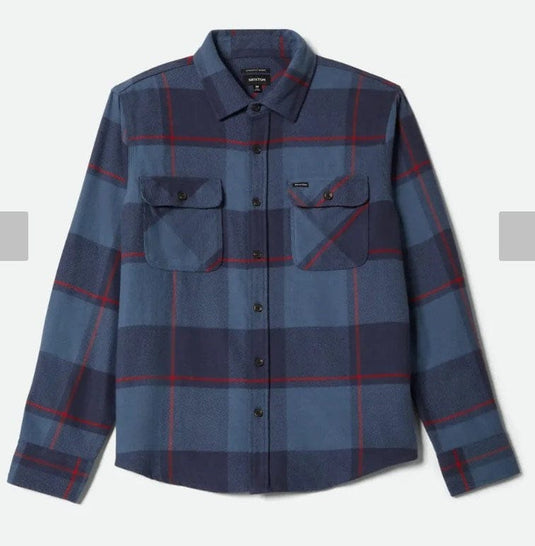 Brixton Mens Bowery Flannel Shirt - Seamood Indigo
