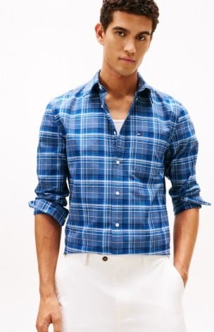 Tommy Hilfiger Mens Heritage Oxford Plaid Shirt