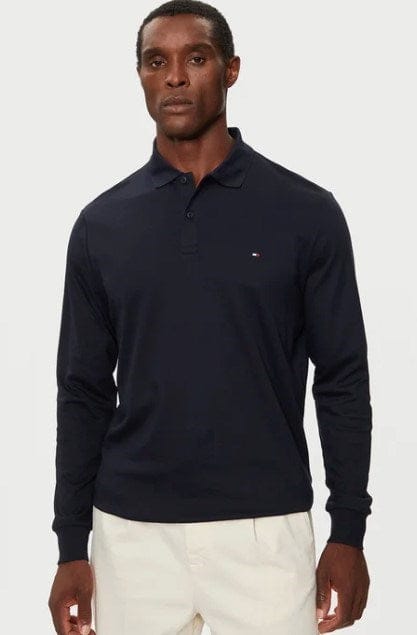 Load image into Gallery viewer, Tommy Hilfiger Mens Long Sleeve Liquid Cotton Polo - Navy
