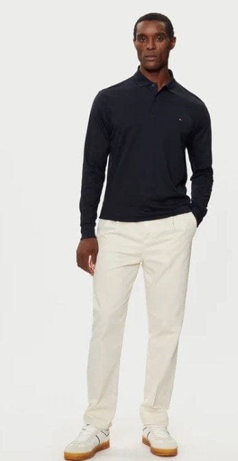 Load image into Gallery viewer, Tommy Hilfiger Mens Long Sleeve Liquid Cotton Polo - Navy
