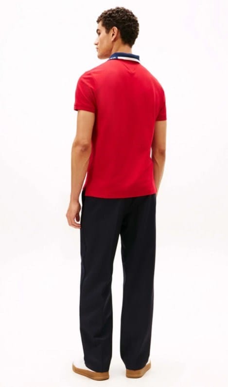 Load image into Gallery viewer, Tommy Hilfiger Mens Pique Graphic Regular Polo - Red
