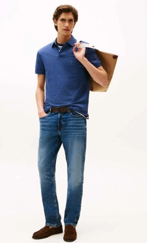 Load image into Gallery viewer, Tommy Hilfiger Mens Hidden Placket Regular Polo - Aegean Sea
