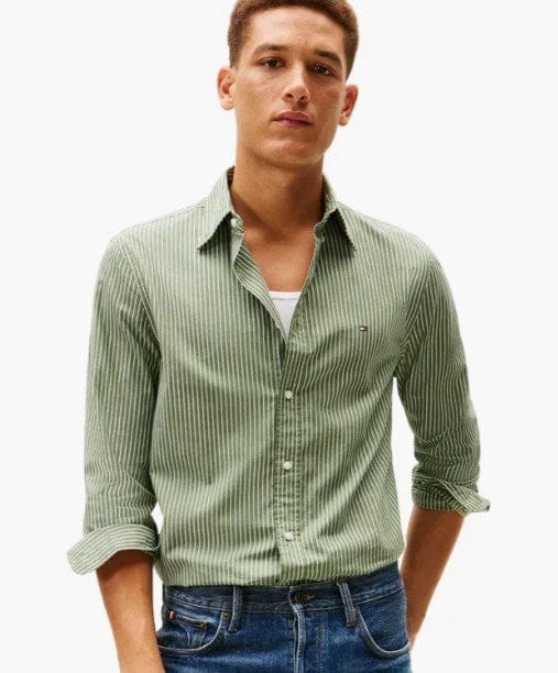 Tommy Hilfiger Mens Herren Core Hairline Poplin Regular Fit Shirt