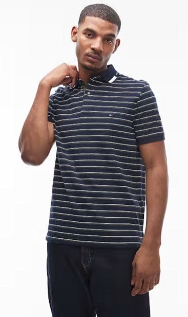 Load image into Gallery viewer, Tommy Hilfiger Mens Stripe Polo Shirt
