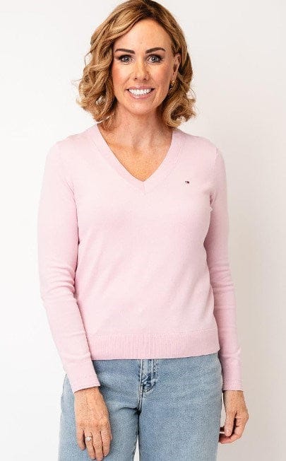 Load image into Gallery viewer, Tommy Hilfiger Womens V-Neck Jersey Stitch Sweater
