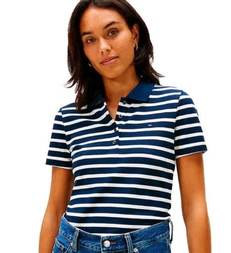 Tommy Hilfiger Womens 1985 Slim Short Sleeve Polo