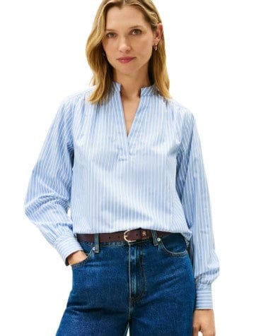 Load image into Gallery viewer, Tommy Hilfiger Womens Poplin V Neck Blouse
