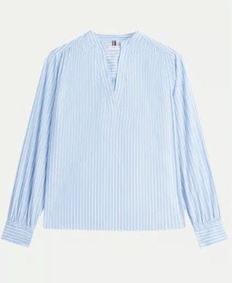 Load image into Gallery viewer, Tommy Hilfiger Womens Poplin V Neck Blouse
