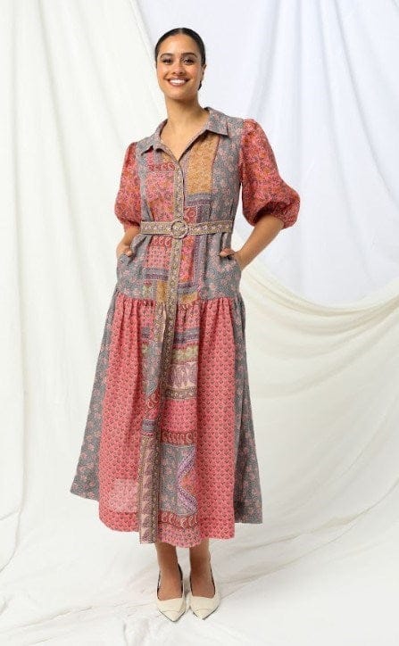 kachel high neck pleated maxi dress MAXI DRESSES