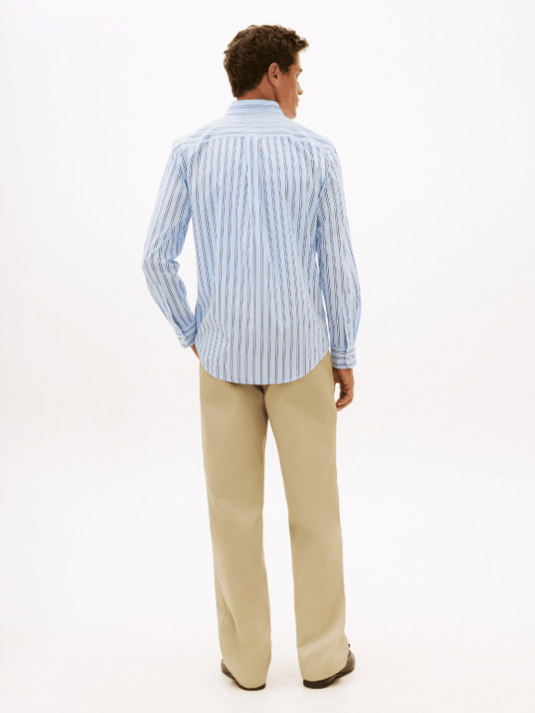 Tommy Hilfiger Mens TH Flex Regular Fit Stripe Poplin Shirt