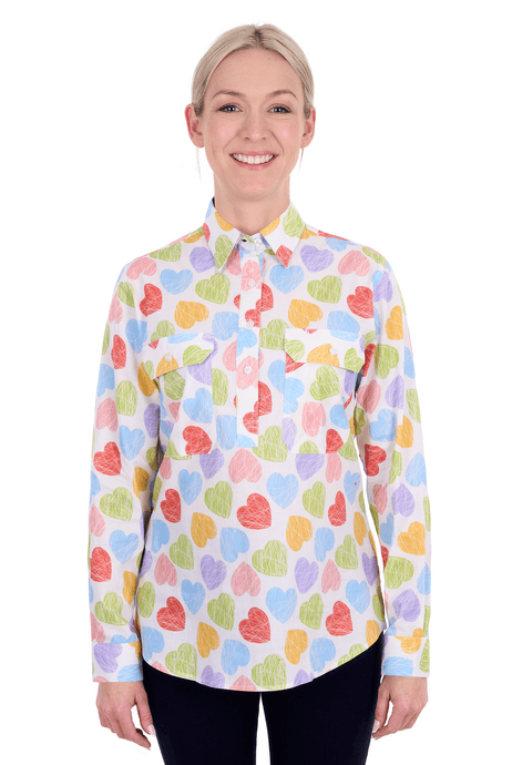 Load image into Gallery viewer, Hard Slog Womens Polly Half Button Long Sleeve Shirt
