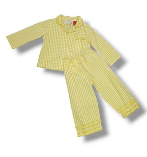 Load image into Gallery viewer, Linens Unlimited Yellow Girls PJ Set
