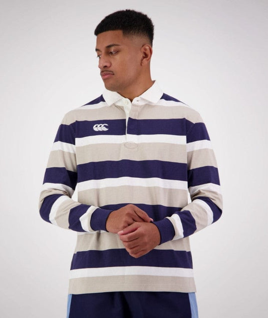 Canterbury Mens Yarn Dye Stripe Long Sleeve Rugby