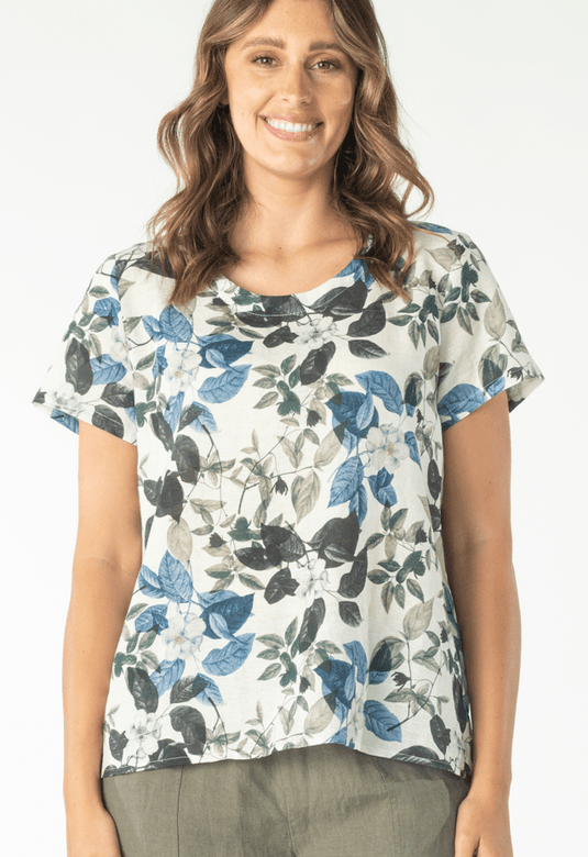 Maglia Womens Blue Flowers Top