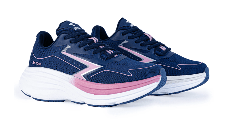 Load image into Gallery viewer, Sfida Cruze Womens Runner Lace Up - Light Navy/Pink Shoes
