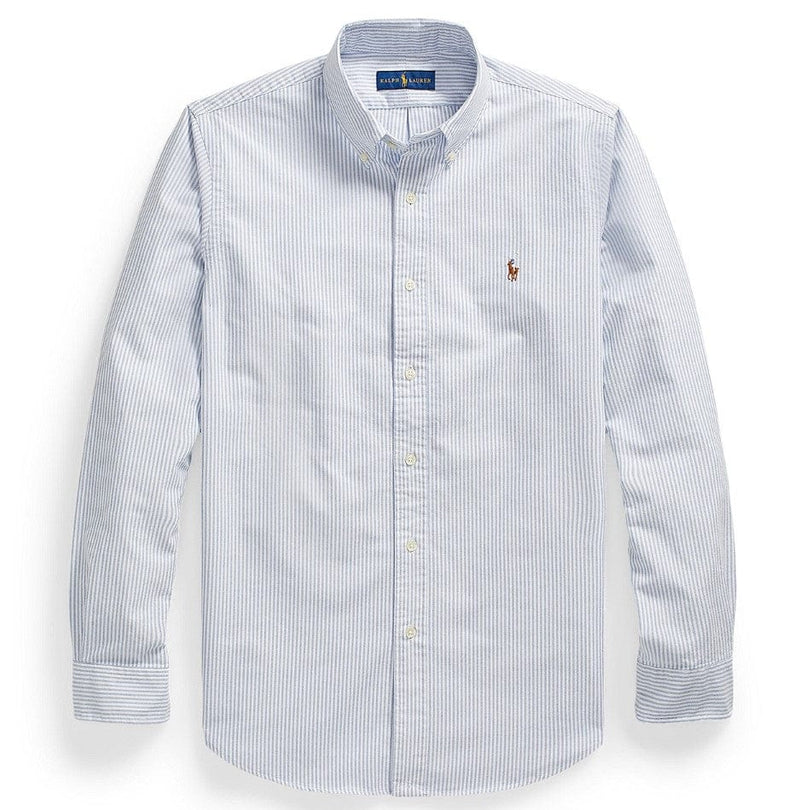 Load image into Gallery viewer, Ralph Lauren Mens Slim Fit Striped Oxford Shirt - Blue/White
