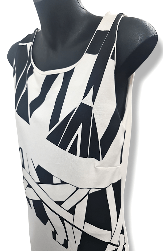 Load image into Gallery viewer, Desigual womens Sleeveless Vest Hello Blanco in Black/White Dress
