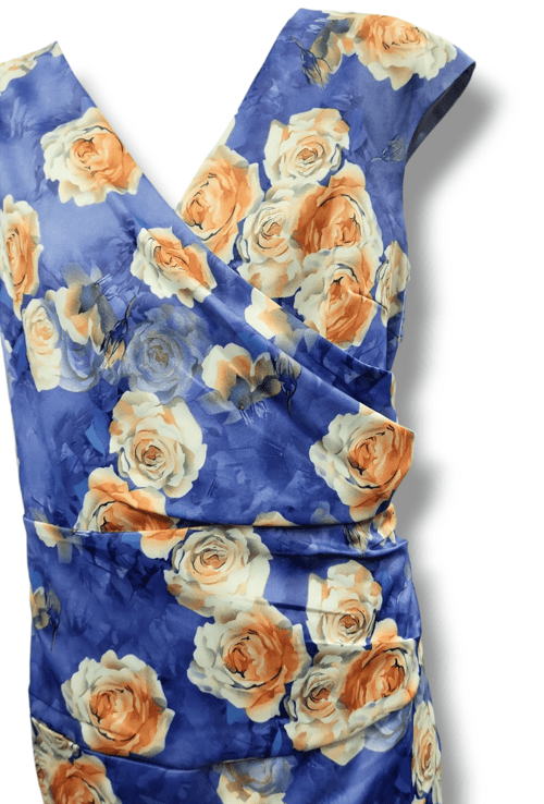 Load image into Gallery viewer, Pink Ruby Womens So Tasteful Blue Floral Dress
