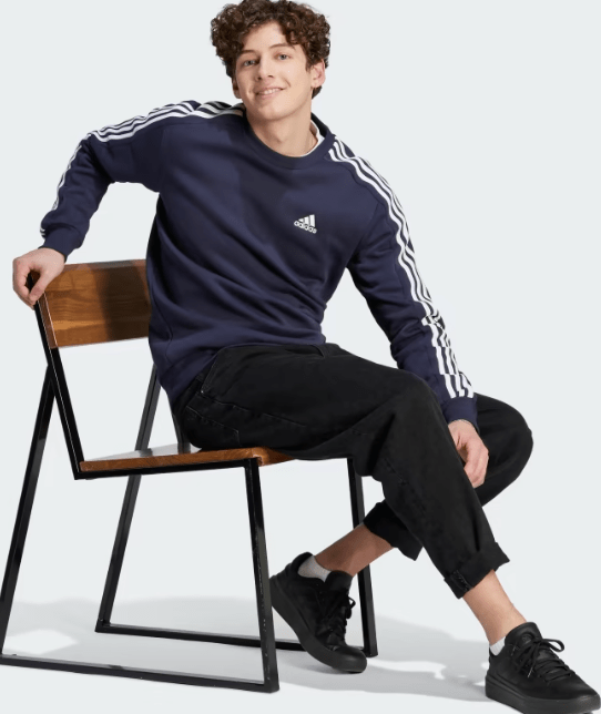 Load image into Gallery viewer, Adidas Mens Essentials Fleece 3-Stripes Sweatshirt
