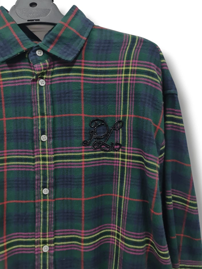 Load image into Gallery viewer, Ralph Lauren Womens Polo BEADED-Logo Plaid Twill Shirt
