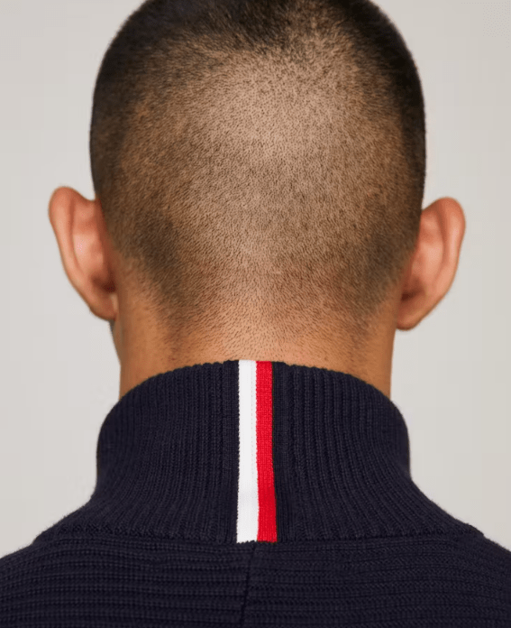 Load image into Gallery viewer, Tommy Hilfiger Mens Tipped Zip Mock Neck Sweater
