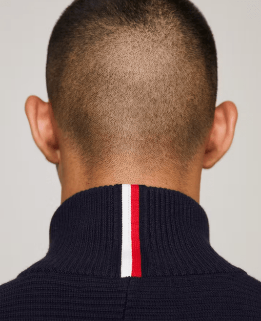 Tommy Hilfiger Mens Tipped Zip Mock Neck Sweater