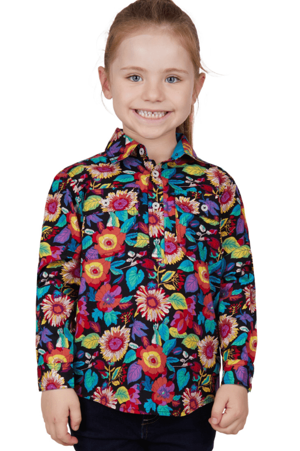 Load image into Gallery viewer, Hard Slog Kids Elda 1/2 Placket Long Sleeve Shirt
