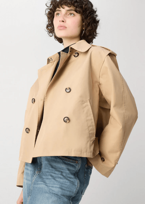 Scotch & Soda Womens Cotton Blend Short Trenchcoat