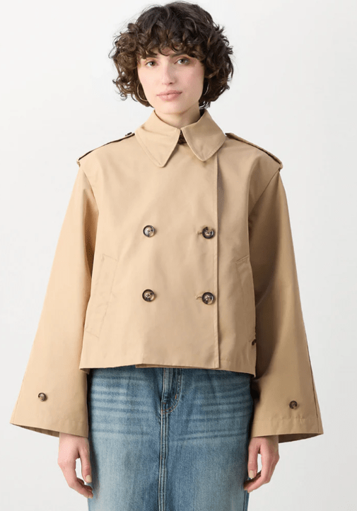 Scotch & Soda Womens Cotton Blend Short Trenchcoat